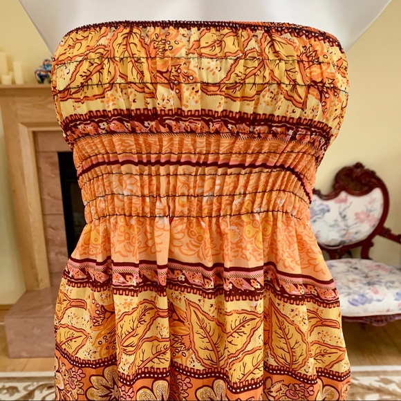 Island Life Floral Tube Top Midi Dress Size Small - Picture 2 of 9